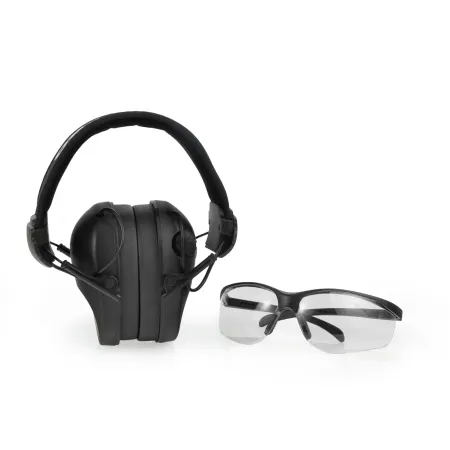 Słuchawki ochronne Active PRO + Okulary - Czarne - RealHunter