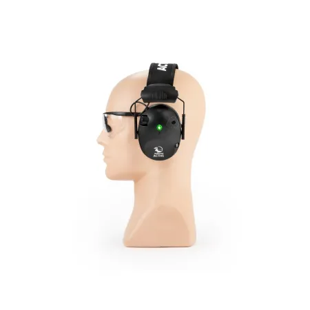 Słuchawki ochronne Active PRO + Okulary - Czarne - RealHunter