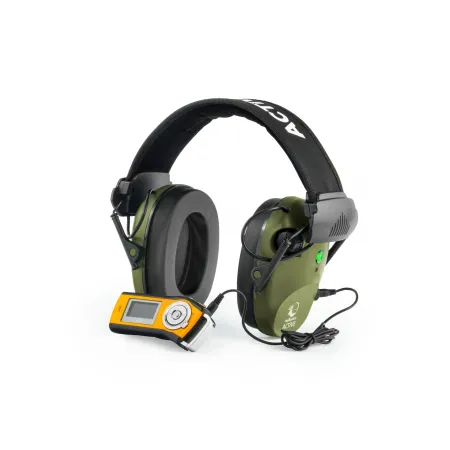 Słuchawki ochronne Active PRO + Okulary - Olive - RealHunter