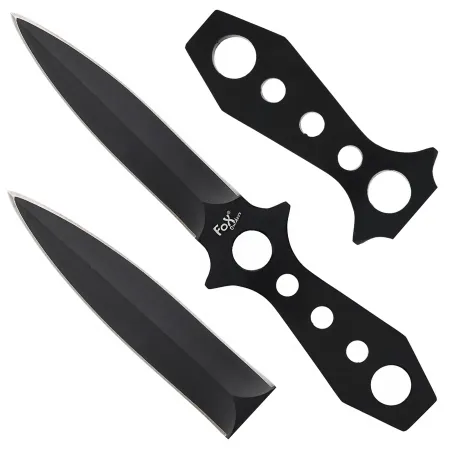 Nóż rzutka Fox Outdoor 22,5 cm w pokrowcu czarny
