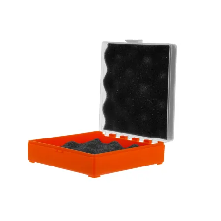 Pudełko Megaline 11x11x3,5 pomarańczowo-przezroczysty gąbka 2 szczęki rekina