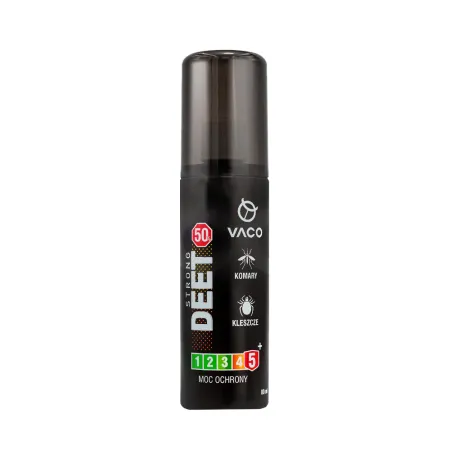 Płyn Vaco na kleszcze, komary i meszki Deet 50% + geranion 80 ml