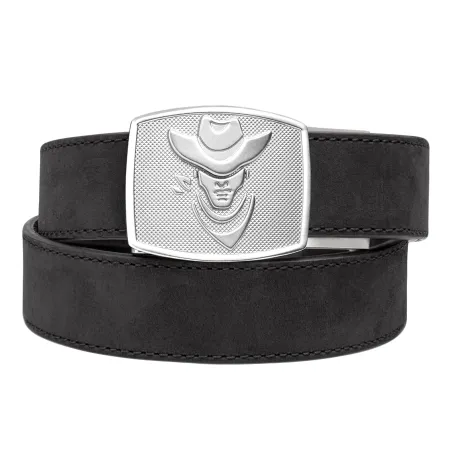 Pas Kore Essentials Cowboy Buckle Black Buffalo Leather Gun Belt