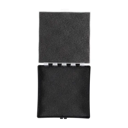Pudełko Megaline 11x11x3,5 czarno-przezroczysty gąbka 2 szczęki rekina