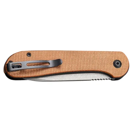 Nóż składany Civivi Button Lock Elementum C2103D brown micarta
