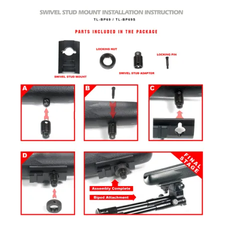 Bipod Lepaers składany Universal Shooter's 8.7-10.6