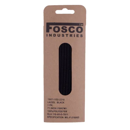 Sznurówki Fosco 180 cm poliester czarne