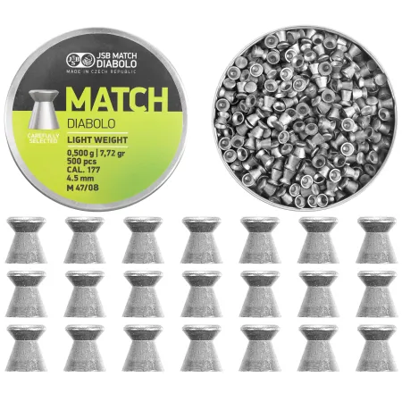 Śrut diabolo JSB Match Light 4,50 mm 500 szt. 0,500 g / 7,72 g