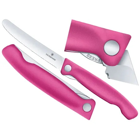 Nóż Victorinox Swiss Classic 6.7836.F5B ząbkowany, różowy, składany