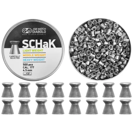 Śrut diabolo JSB Schak 500 LG 4,50 mm 500 szt. 0,520 g