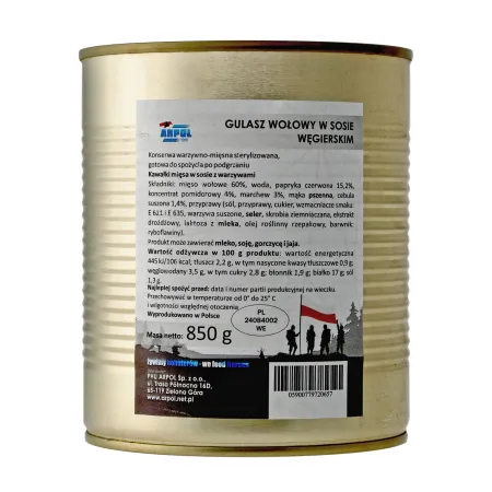 Gulasz Arpol wołowy w sosie węgierskim 850 g