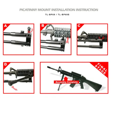 Bipod Lepaers składany Universal Shooter's 8.7-10.6