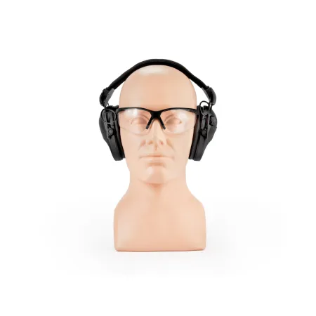 Ochronniki słuchu aktywne RealHunter Active PRO czarne + okulary