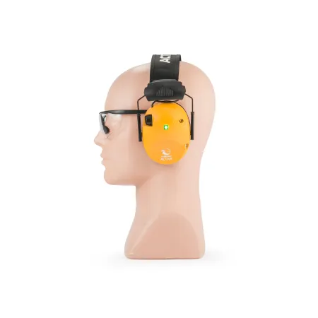 Ochronniki słuchu aktywne RealHunter Active PRO pomara. + okulary