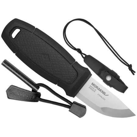 Nóż Morakniv Eldris czarny z zestawem Neck Knife stal nierdzewna