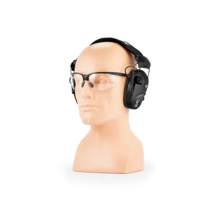 Ochronniki słuchu aktywne RealHunter Active PRO czarne + okulary