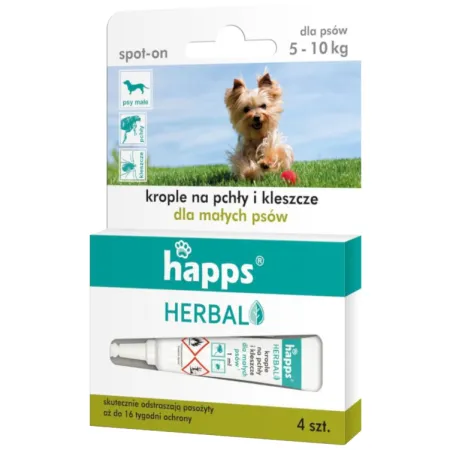 Krople Happs przeciw pchłom i kleszczom pies 5 - 10 kg