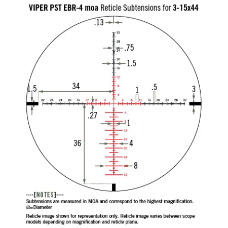 Luneta celownicza Vortex Viper PST II 3-15x44 30 mm AO EBR-4