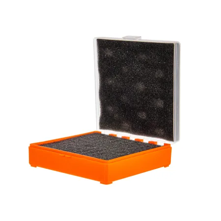 Pudełko Megaline 11x11x3,5 pomarańczowo-przezroczyste gąbka 1 szczęka rekina