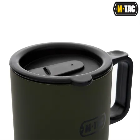 Kubek termiczny z pokrywką 450 ml - Olive - M-Tac