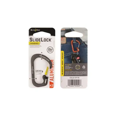 Nite Ize - SlideLock Carabiner Aluminum #3 - Charcoal - CSLA3-09-R6