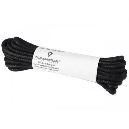 Sznurowadła woskowane 3 mm 180 cm - Czarne - Dominator